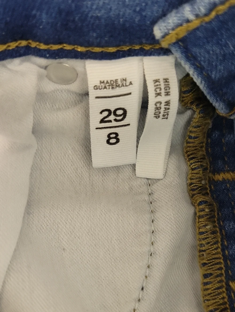 LOFT Women's Button-Fly High-Rise Kick Crop Jeans with Raw Hem 29/8
